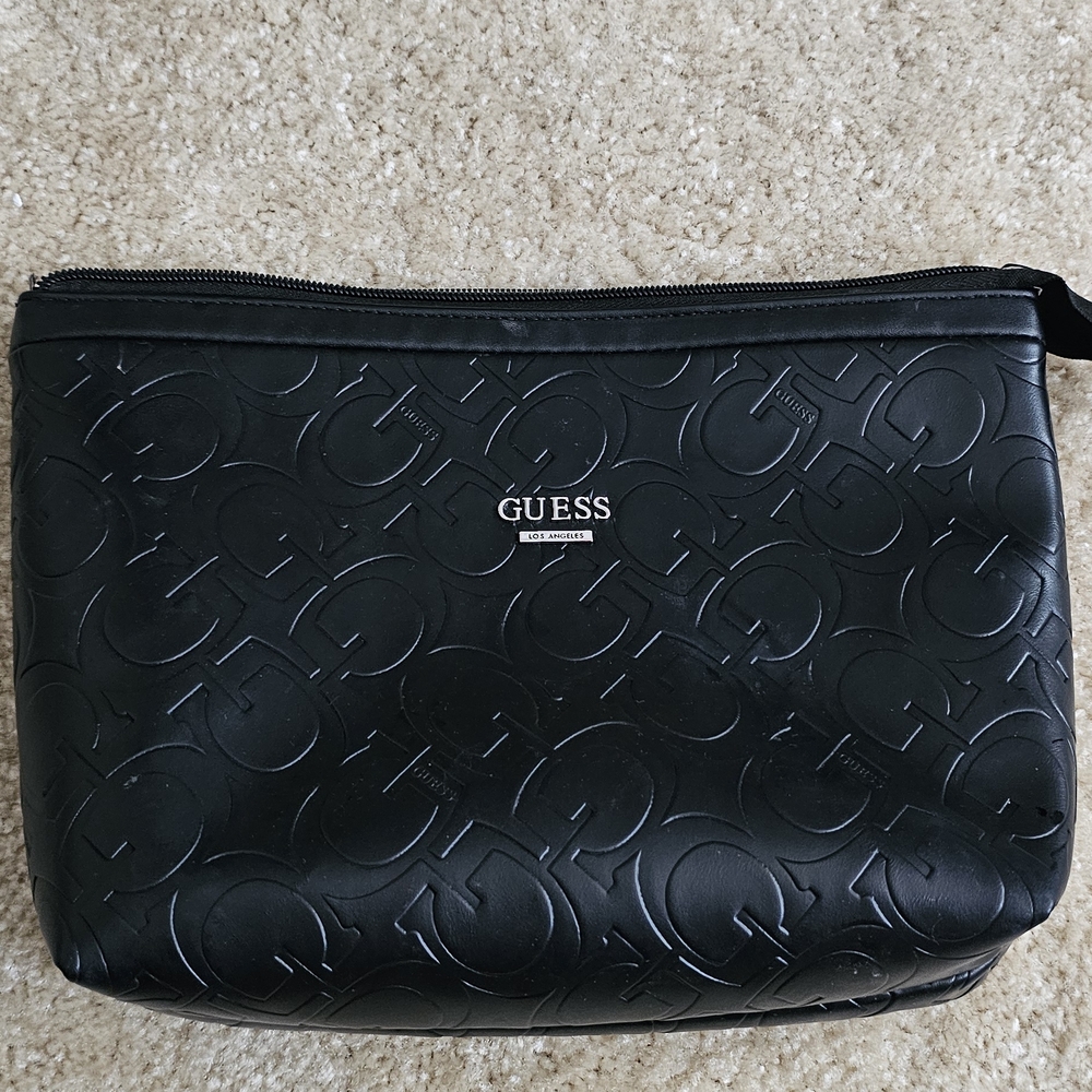 GUESS Black Embossed Pouch - Picture 2 of 4
